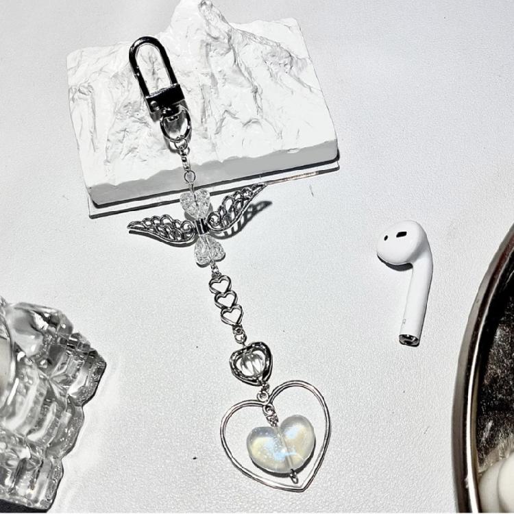 Colorful Beaded Keychain Acrylic Alloy Phone Charm Fashionable Keyring Pendant Accessory Stylish Key Chain Ornament