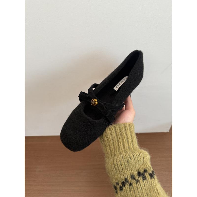 High-end Women's Autumn and Winter Warm Cotton Shoes with Inner Height Increase and Fleece. Single Shoes