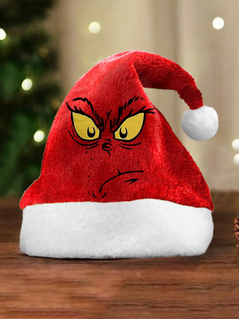 Grinch Christmas Hat With Thick Fleece For Winter Holiday Celebrations