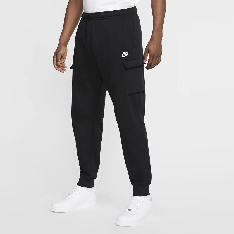 Nike Sportswear Club Fleece Cargo Pants Black/Black/White Men Streetwear CD3129-010