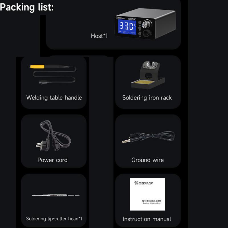 T210 SE Digital Display Thermostatic Soldering Station High Power Quick Heating Micro Electronic Repair Welding Tools