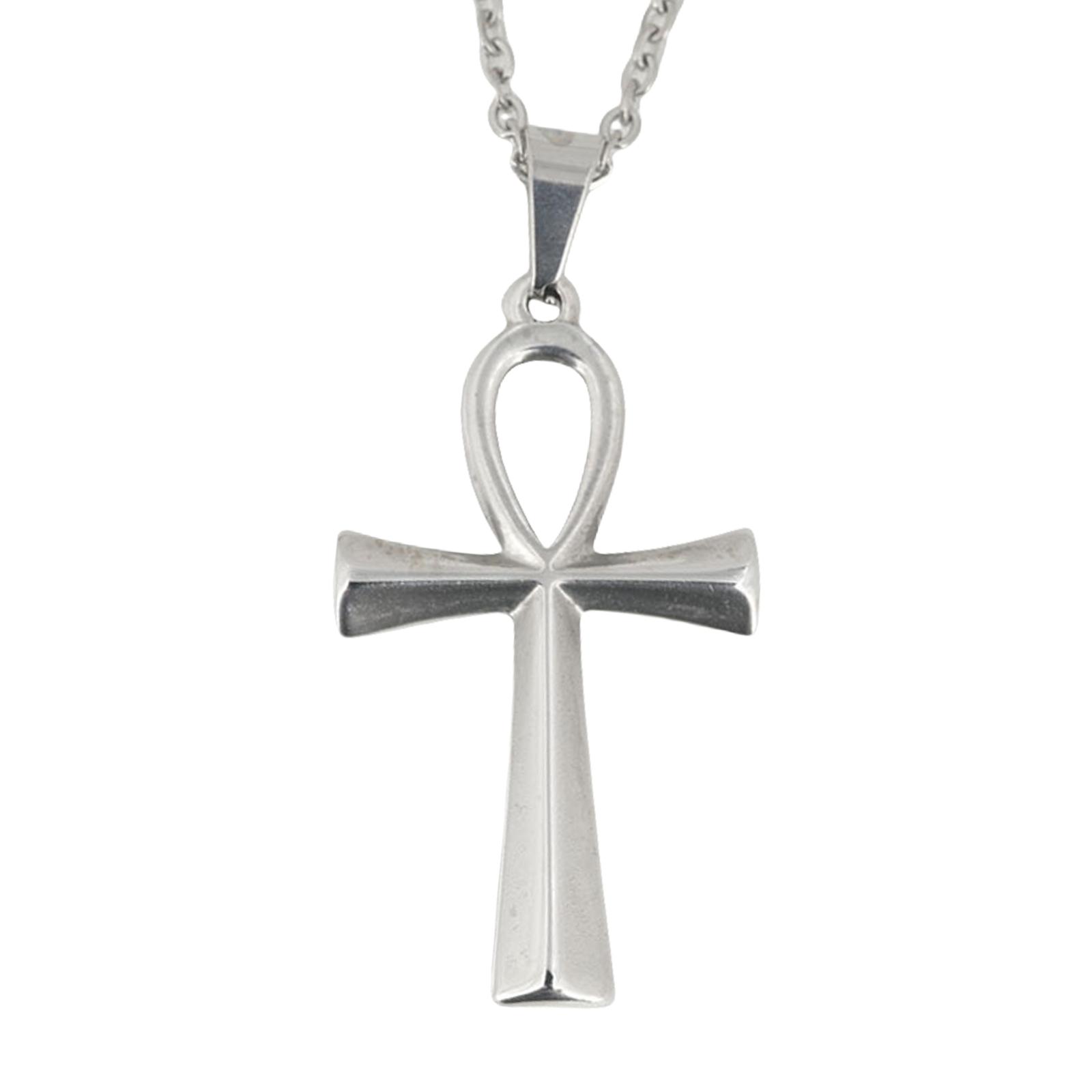 

Регулируемая цепочка с подвеской-крестом, аксессуар для мужчин и женщин, титановая сталь, универсальный модный аксессуар серебряный