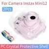 2Pcs Camera Bag for Fujifilm Instax Mini 12 Transparent Storage Case W/ Shoulder Strap PC Crystal Shell for Camera Instax Mini12