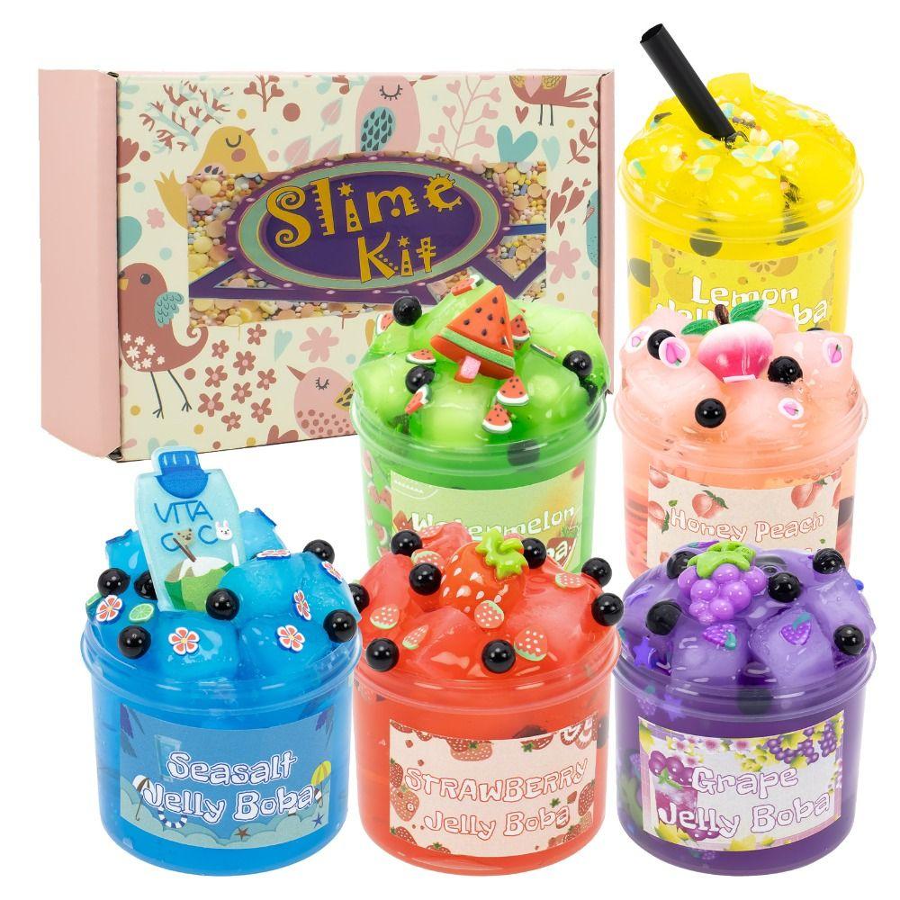 

300 мл Jelly Cube Slime Fruit Crunchy Crystal Slime Soft Clear Slime Подарунки для вечірки 300ml зелений