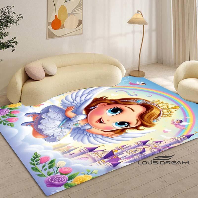 Cartoon Sofia die Erste Prinzessinnen-Muster Teppich - Raumdeko, Maschinenwaschbar und Weich, Perfekt für Schlafzimmer Spielmatte, Wohnzimmer