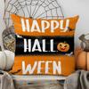 Halloween Decorative Linen Throw Pillow Cover With Single Sided Print (Pillow Insert Not Included)