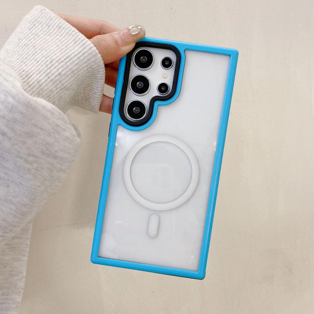 Macaron Magnetic Phone Case Samsung S25ultra Suitable for S24 Plus Protective Case Galaxy Simple Case