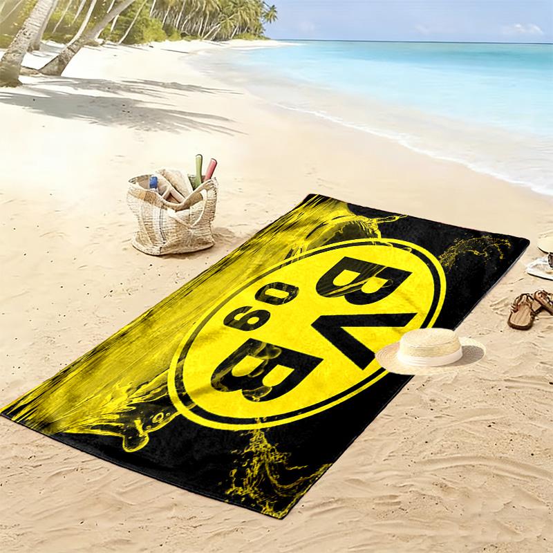 Borussia Dortmund Print Beach Towel, Large Soft Quick Dry Towel for Beach Camping Swimming