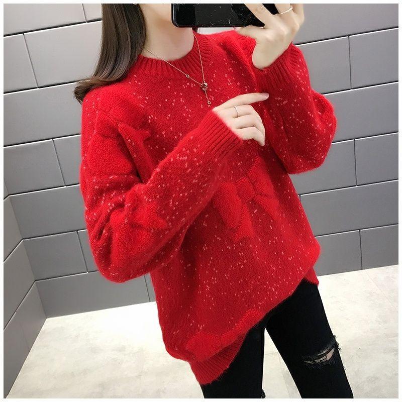 

Новый осенний женский модный свитер с полуводолазкой, свободный повседневный лоскутный свитер из искусственного меха норки, кашемировые вязаные пуловеры S