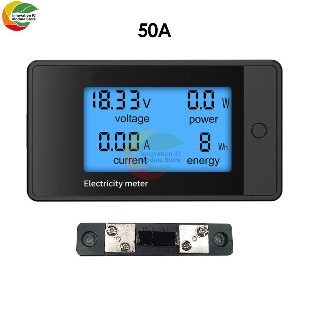 9050-4D, DC8-100V 20A 50A 100A 200A 4 in 1 LCD DC Digital Display Power Meter Voltage Ammeter Power Tester Digital Meter Module