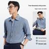 SEPTWOLVES Men's Long-Sleeve Cotton-Linen Shirt