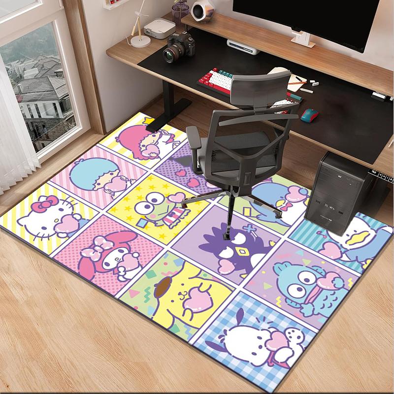 Hello Cat Fantasy World Office Rug Chair Mat, Game Carpet, Suitable for Front Door, Bedroom, Living Room, Desk, Holiday Gift