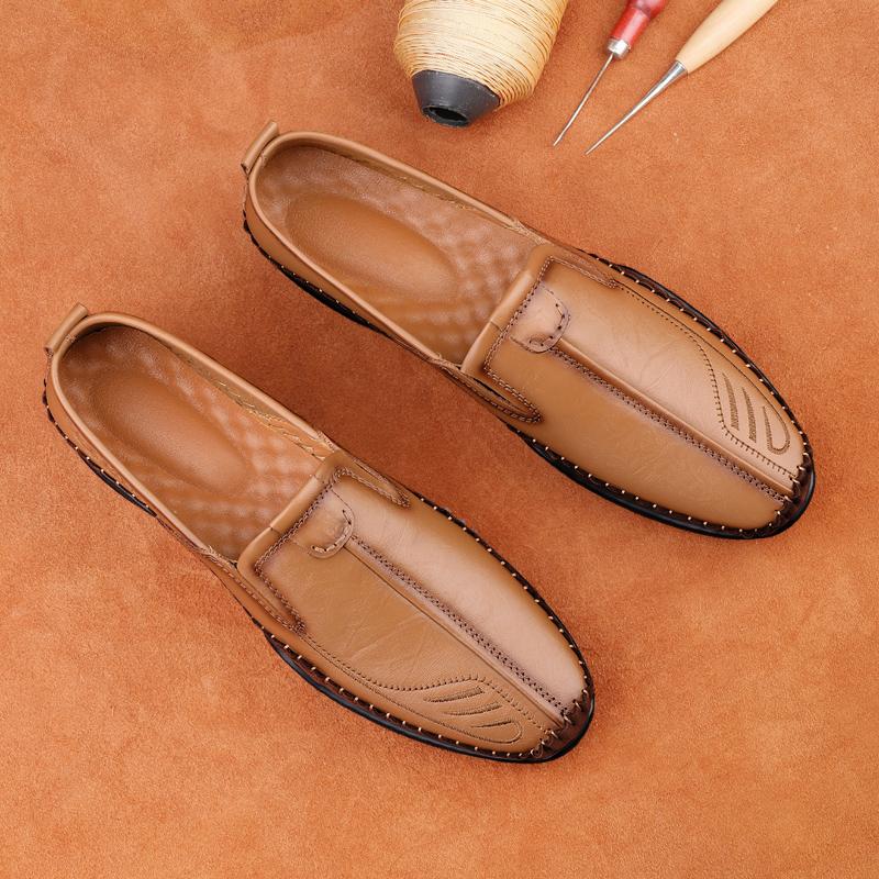 Genuine Leather Male Slip on Loafers Breathable Moccasins Driving Design Casual Shoes for Men Leisure Walk Man Business Footwear
