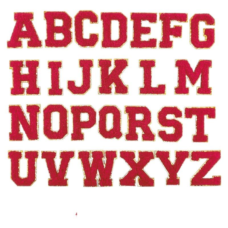 26pcs A~Z English Letter Clothes Stickers Patch Stickers Towel Embroidered Fabric Applique Alphabet DIY Clothes Tape on Clothes