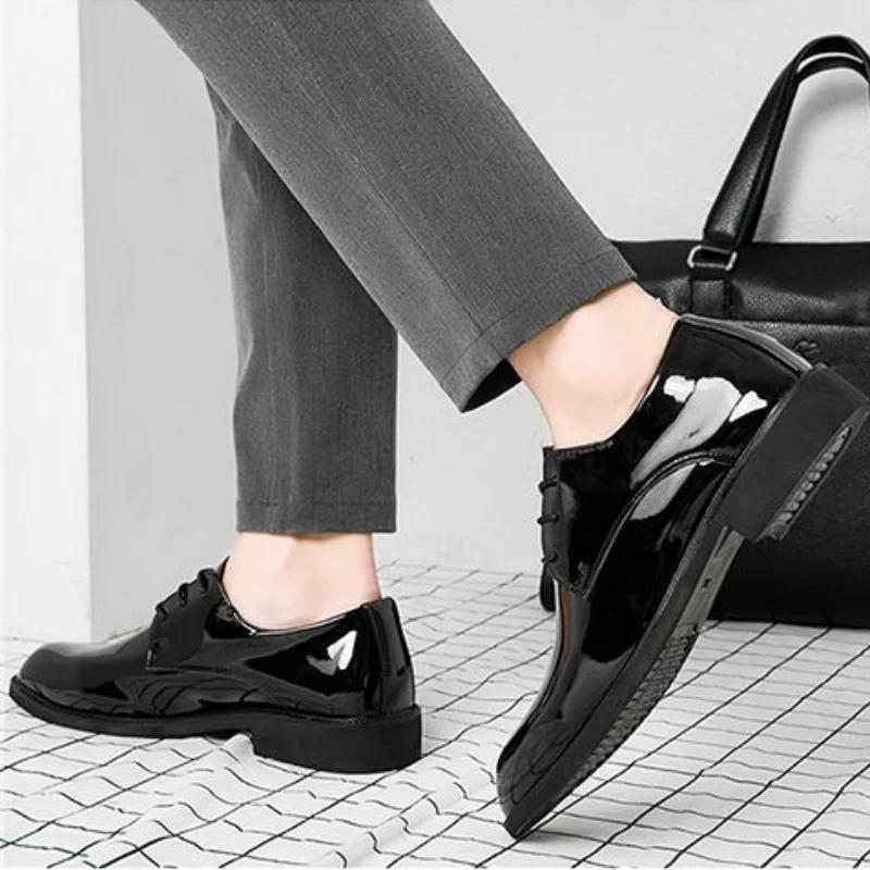 Fashion Social Shoe Male Official Black Men's Formal Shoes Casual Business Office Gentleman Luxury Designer New Leather 2024 Trend Party