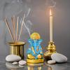Handcrafted Blue Ganesha Idol for Car Dashboard Item: Ganesh Ji, Ganpati Bappa Murti for Home Decor - Exquisite Car God Idols