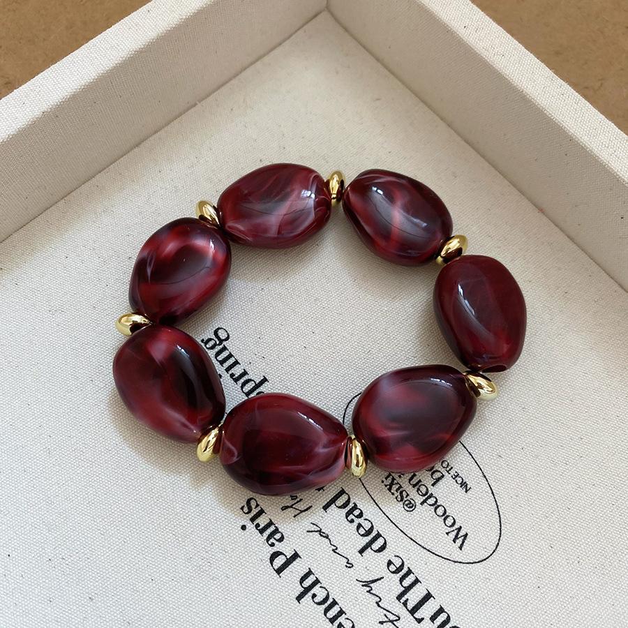 Bohomia Irregular Acrylic Oval Elastic Beaded Strand Bracelets for Women Vintage Leisure Bracelet Fashion Jewelry Gifts