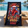 Personalized Name Spider-Man Mask Stylish Digital Printing Beach Towel Quick‑Drying Absorbent Blanket for Beach Pool Gym Travel
