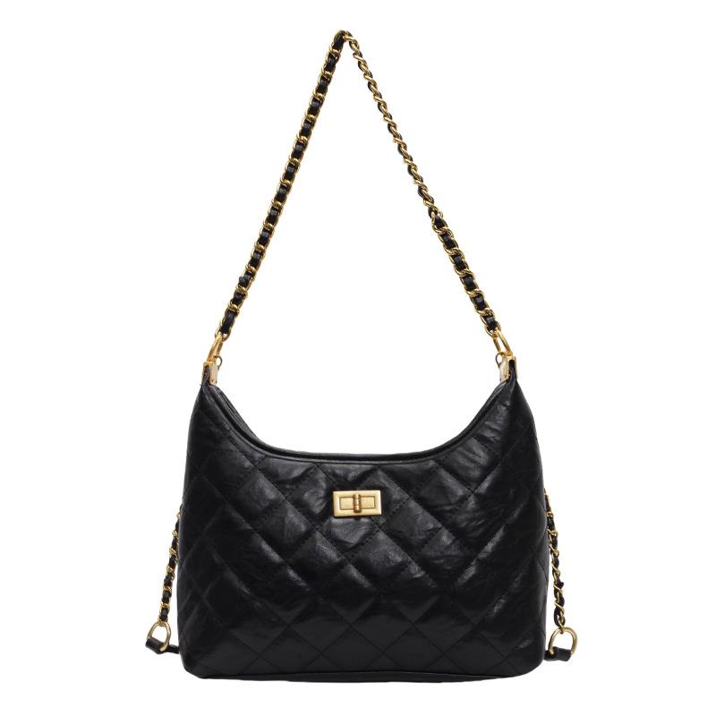 Elegant Diamond Pattern Luxury Chain Bag - Versatile and Fashionable Shoulder or Crossbody Handbag