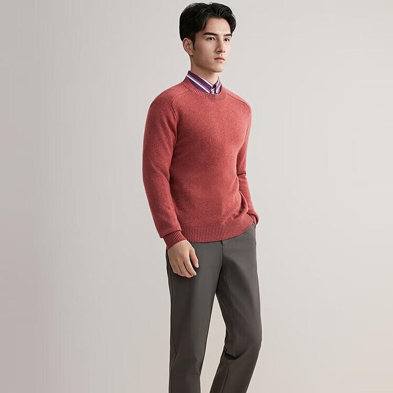 YOUNGOR Men s Saddle Shoulder Crew Neck Wool-Cashmere Sweater L 105cm