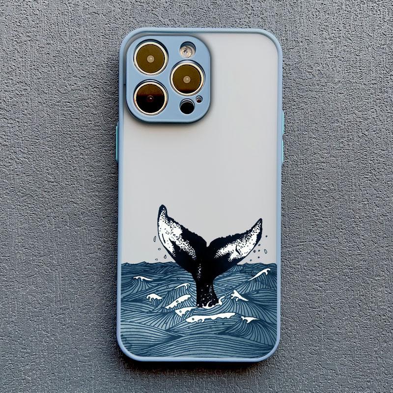 Cool Ocean Turtle Phone Case For iPhone 16 11 12 13 Pro Max Mini 15 14 Pro Max 7 8 Plus X XR Sea Blue Turtle Design Covers