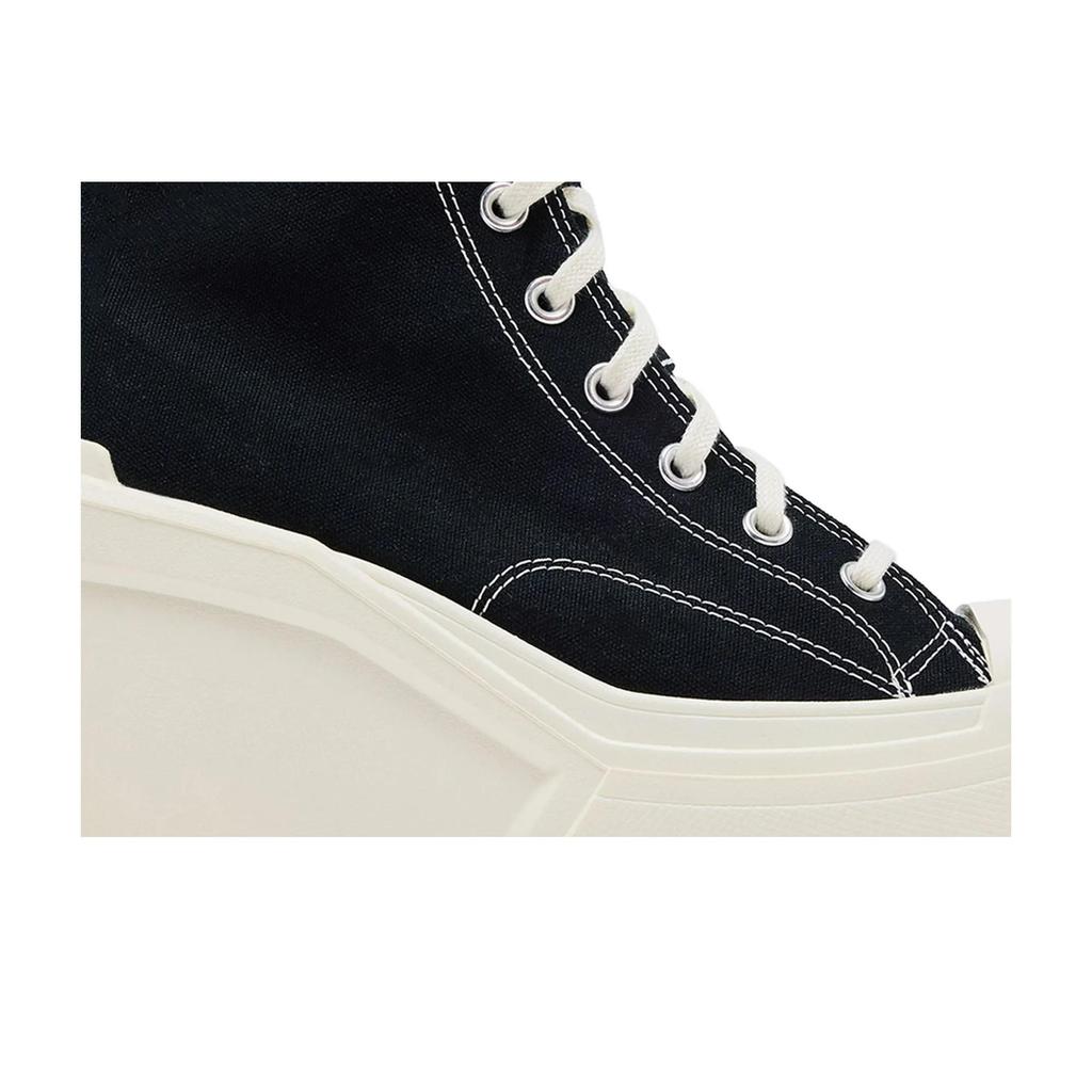 Converse Womens Chuck 70 De Luxe Wedge 'Black Egret' (women's sizes) Black / Black / Egret Canvas Shoes A06478C