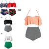 Damen Blumen High Waist Bikini Set Stilvolle Bademode Gepolstert Übergröße Badeanzug