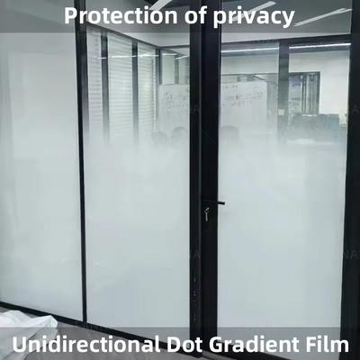 PET Material Gradient Window Film Semi-Privacy White Gradient Polka Dots Self Adhesive Window Glass Film for Home and Office
