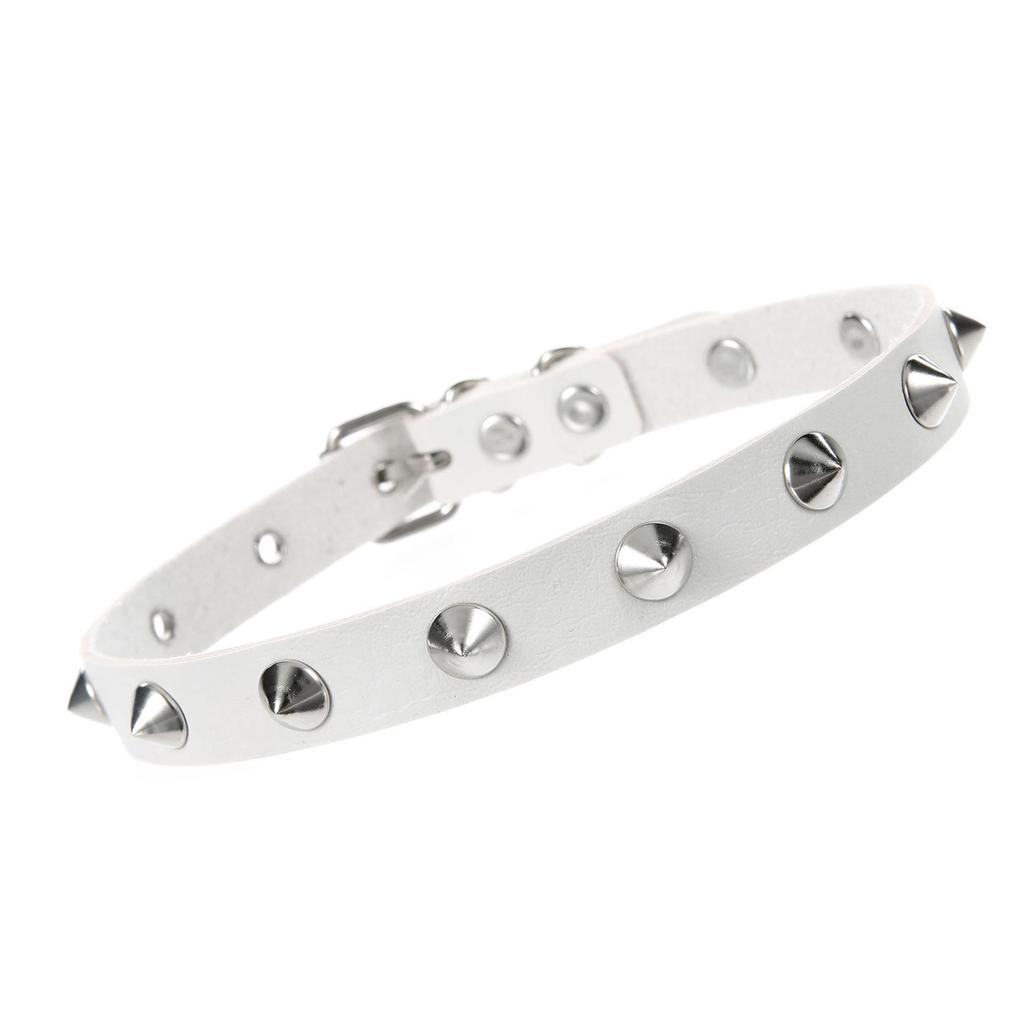 Harajuku Gothic Spike Studded Leather Choker Necklace for Women