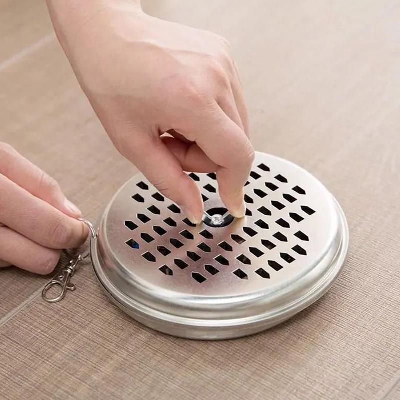 Porta Bobina Zanzariera Portatile Con Coperchio Acciaio Inossidabile Scatola Portabobine Zanzariera Bruciatore per Bobine Incenso a Spirale Anti-Zanzare