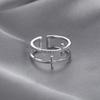 Adjustable Double Layer Cross Ring: Trendy Korean Style with Shiny Zirconia for Women’s Index Finger