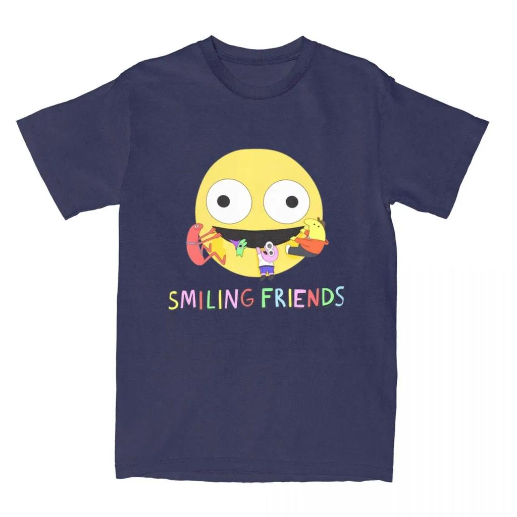 Men Women T-Shirt Smiling Friends Logo T-Shirts Harajuku Animated Television Summer Tee Shirt Custom Logo Pure Cotton Tops Gift