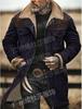 Men's 2026 Autumn/Winter Suede Patchwork Jacket with Multi-Pocket Zipper