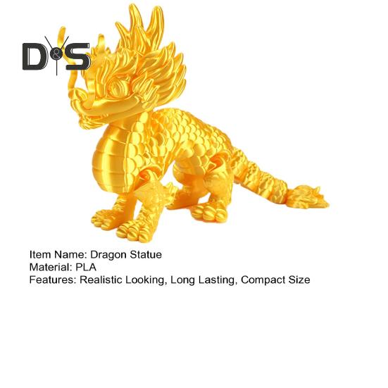 3D Printed Dragon Figurine Stress Relief Toy Realistic Looking Mini Chinese Dragon Statue Photography Prop Desktop Decoration