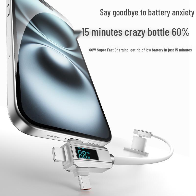 LED Digitalanzeige 5-in-1 Schnellladekabel, Vollständig kompatibel mit Apple & Huawei