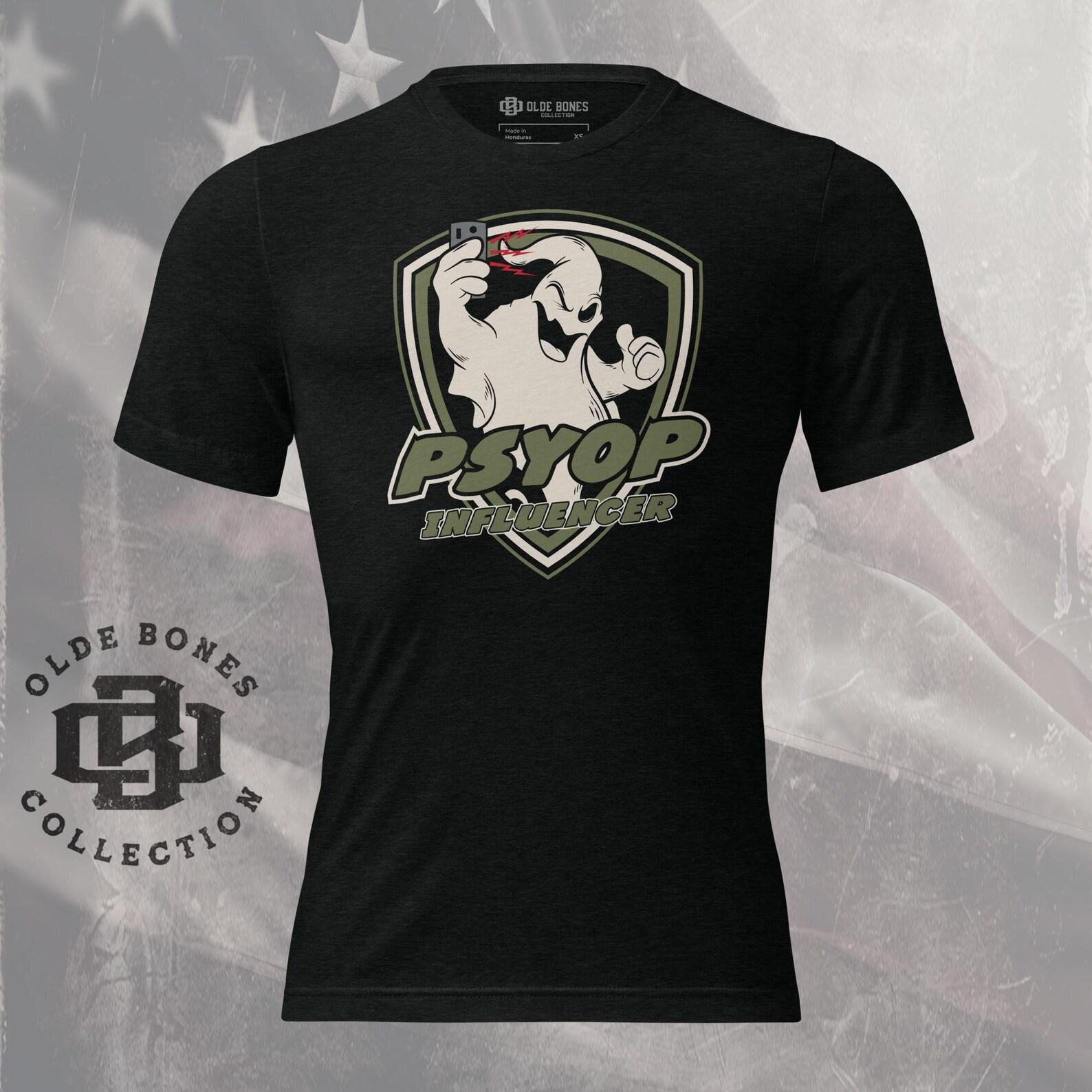 Army PSYOP Ghost Military T-Shirt, Tri-Blend Black Psyop Designs, Army Shirts, Veteran, Military Ghost, Funny Military, Psyop Ghost Shirt 3XL