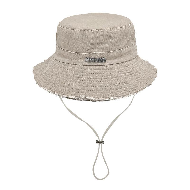 Factory direct sales ins rough edge metal letters big eaves fisherman hat children summer shade outdoor mountaineering hat