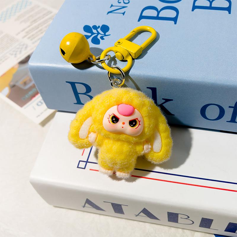 Cartoon Flocking Big Eared Doll Keychain Pendant Cute  Doll Keychain Exquisite Backpack Decoration Accessories Gifts
