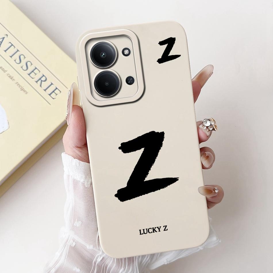 For Xiaomi Poco C85 4G Lucky Initial Letter Phone Case For Poco C85 C 85 4G Soft Silicone Shockproof Cases Bumpers