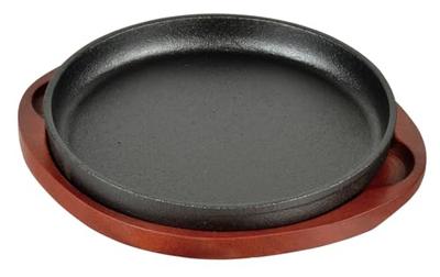 [Nur online] Perlmutt-Metall-Steakplatte, Rund, 20 cm, Gusseisen, Induktions- und Ofenfest, AZ-7056