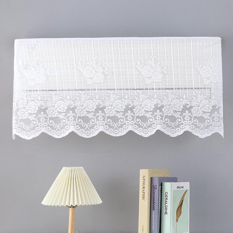 Elegant blondert brodert design Anti-direkte blåsing Klimaanleggtrekk Stoff Veggmontert Støvtett Etui Hjemmedekorasjon