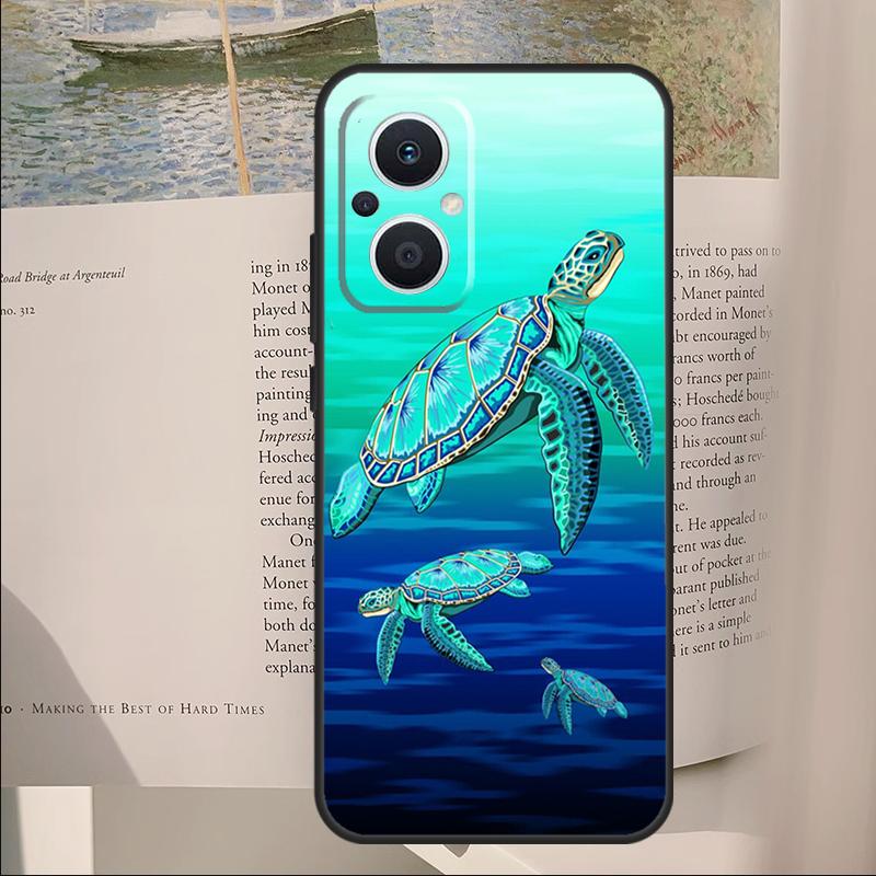 Sea Turtle Turquoise Oceanlife Cover For OPPO Reno 14F 11F 12F 13F 10 11 12 13 14 Pro 7 8 Lite OPPO Find X6 X8 X9 Pro Case