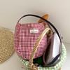 Plaid Crossbody Phone Pouch Cute Grid Shoulder Bag Casual Small Square Bag  Travel