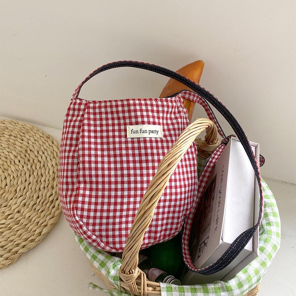 Plaid Crossbody Phone Pouch Cute Grid Shoulder Bag Casual Small Square Bag  Travel