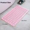 1pc Bathroom Non-Slip Mat With Suction Cup, 43x75cm Bath Rug, Shower Mat Round Hole Design, Bathroom Massage Ring, Quick Drain