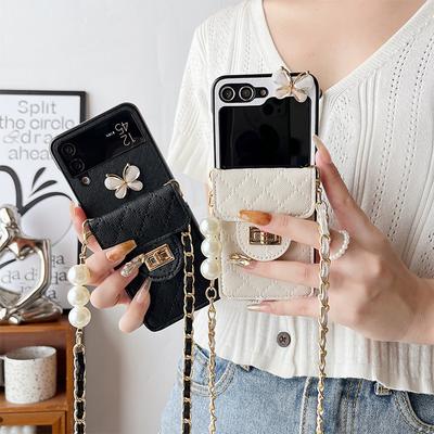 P50 Butterfly Wallet N2 Mobile Phone Case for Samsung Zflip5 Crossbody Cord 4 Folding 3 Light Luxury Protective Case Xflip