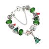Pan's European Charm Beaded Bracelet with Christmas Tree Pendant - Vintage Style for Women