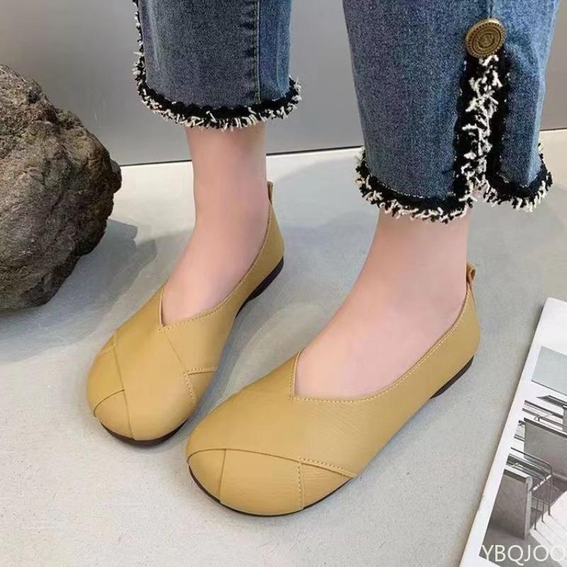 Fashion Retro soft sole single shoe for women new spring summer shallow mouth casual round toe cute fashionable comfortable flat shoes