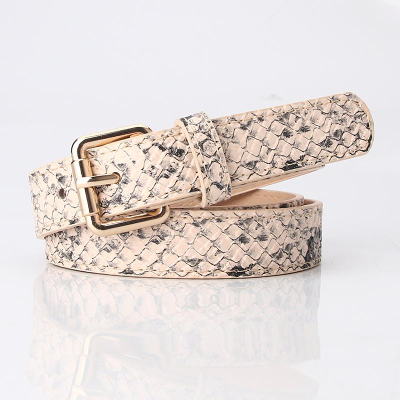 

Minimalist Ladies Designer Belt With Metal Pin Buckle For Office Attire Snake Pattern