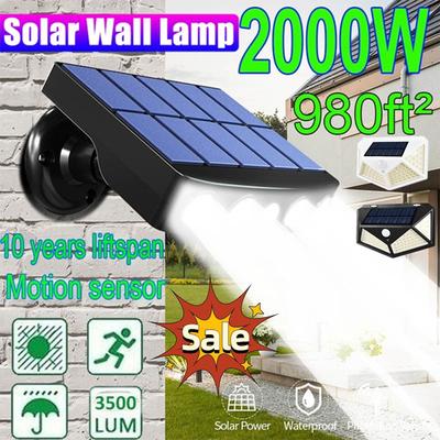 Powerful Solar Light Outdoor Motion Sensor Waterproof Garden LED Solar Light Spot Light Suitable for Garden Path Street LED Waterproof Wall Light Lamp